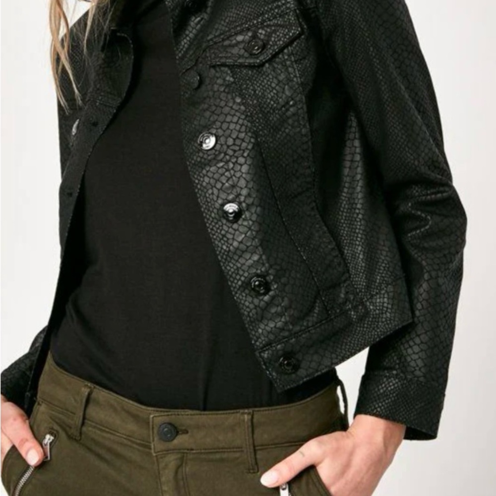 Mavi denim Samantha jacket in black snake
